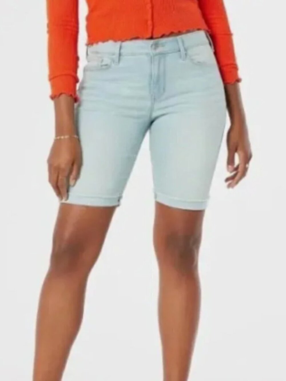 Levi's Denizen Mid-Rise Bermuda Jean Shorts Light Wash